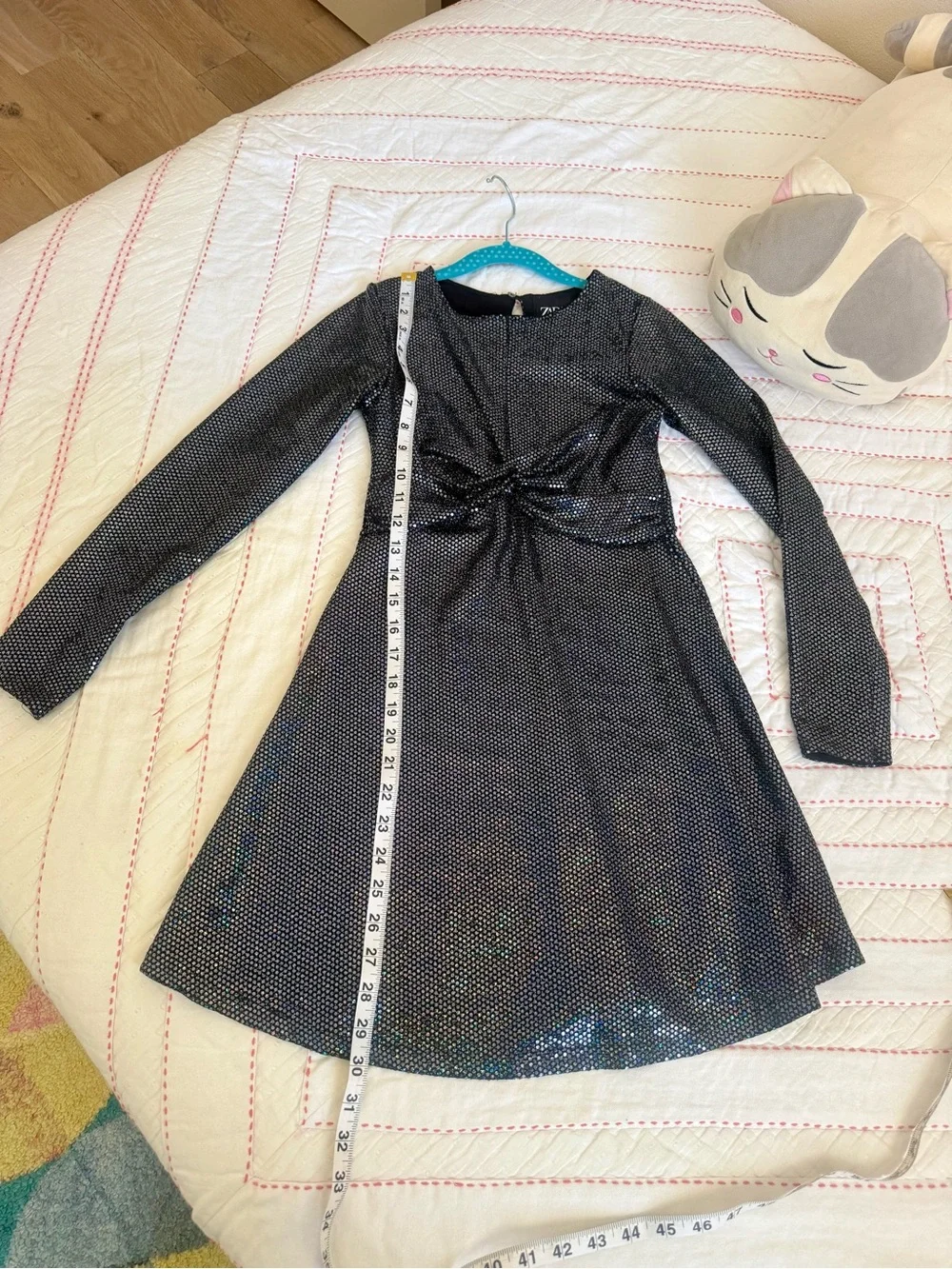 Zara Girls Sparkly Metallic Party Dress – Size 11–12 / 152